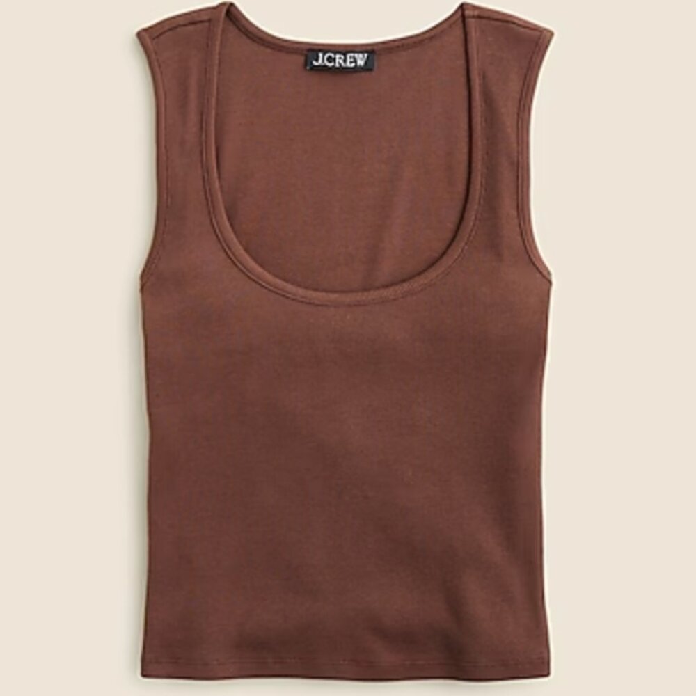 J. Crew Cropped Fine Rib Scoopneck Tank Top